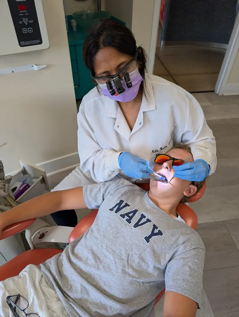 Child receiving gentle care from the Britto Children's Dentistry team